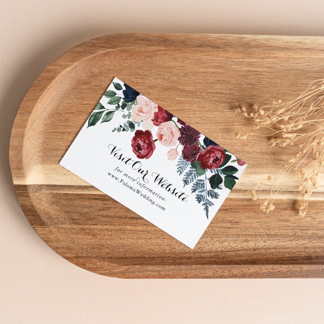 Website zur Hochzeit von Burgund Pink Navy Begleitkarte (Von Creator hochgeladen)