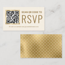 Website zur Hochzeit von Cream Gold Foil QR Code U