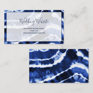 Website zur Hochzeit von Elegant Navy Blue Marble Begleitkarte