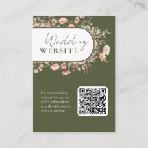 Website zur Hochzeit von Green Boho Wildblume QR C