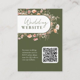 Website zur Hochzeit von Green Boho Wildblume QR C Begleitkarte