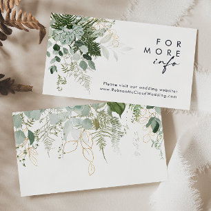 Website zur Hochzeit von Greenery und Gold Leaf Begleitkarte