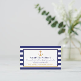 Website zur Hochzeit von Nautical Gold Anchor, Nav Begleitkarte