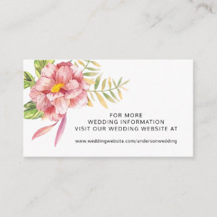 Website zur Hochzeit von Pink Watercolor Visitenkarte