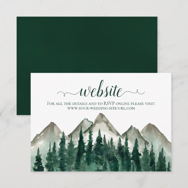 Website zur Hochzeit von Rustikalen Wasserfarben u Begleitkarte (Vorne/Hinten)