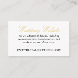 Website zur Hochzeit von Schwarz und Gold Lace Begleitkarte