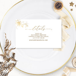 Website zur Hochzeit von White and Gold Gilded /De Begleitkarte