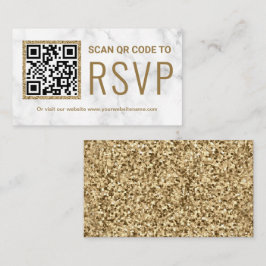 Website zur Hochzeit von White Marble Gold QR Code Begleitkarte