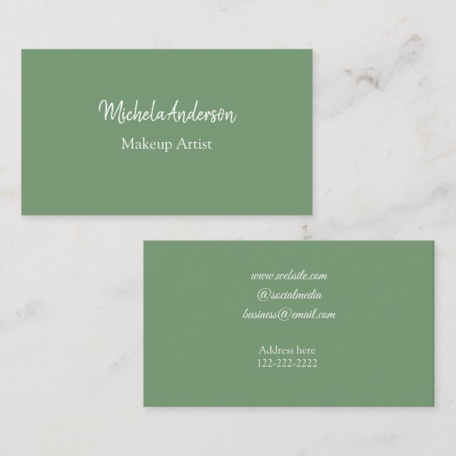 Website zur Kontaktaufnahme mit Namen hinzufügen Visitenkarte (Vorne/Hinten)