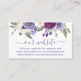Website zur lila Blumenhochzeit Begleitkarte