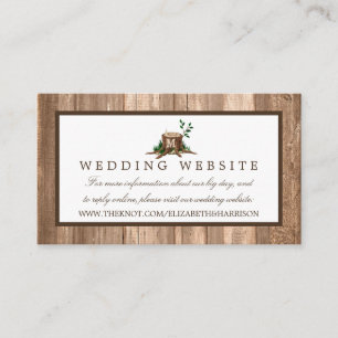 Website zur Monografie und Hochzeit von Holz Begleitkarte