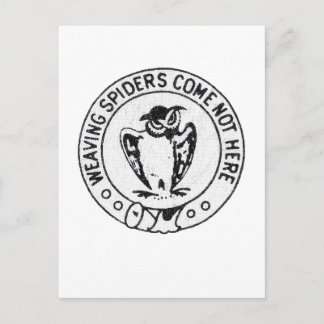 Webspinnen kommen nicht hierher postkarte