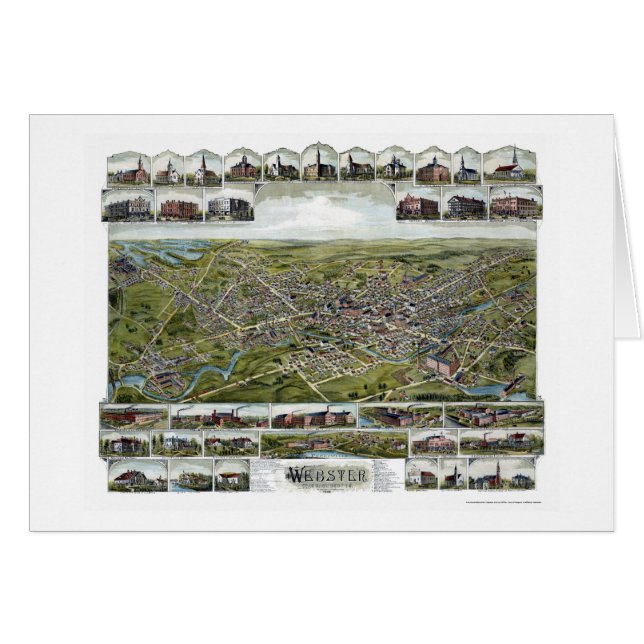 Webster, panoramische Karte MAs - 1892 (Vorderseite (Horizontal))