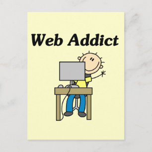 Websüchtige T-Shirts und Geschenke Postkarte