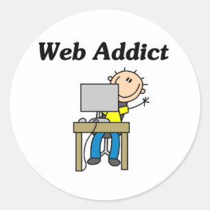 Websüchtiger Runder Aufkleber