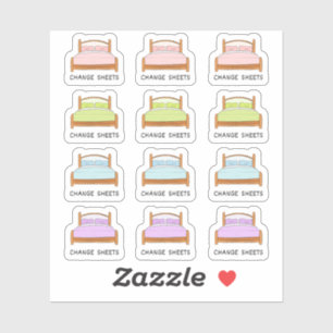Wechsel der Bettwäsche Reinigung der Erinnerung Ha Aufkleber