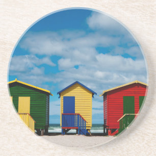 Wechsel der Räume. Muizenberg Beach, Kapstadt Sandstein Untersetzer