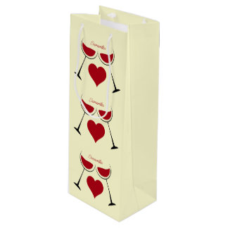 Wechselgläser & Herzen Wein-Geschenktasche Geschenktüte Für Weinflaschen