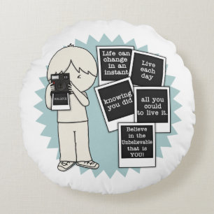 Wechseln in einem Instant Rundes Kissen