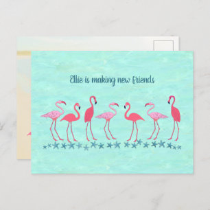 Wechseln zu den Tropics Flamingo Friends New Addre Postkarte
