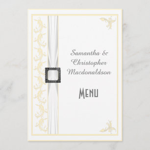 Wechseln zu einem beliebig weißen Hochzeitsmenü Menükarte