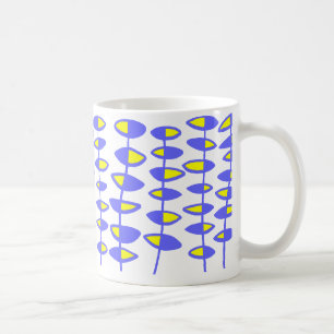 Wechselnde Blätter Abstrakt - blau und gelb Tasse