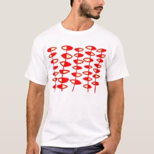 Wechselnde Blätter Abstrakt - Rot und Creme T-Shirt