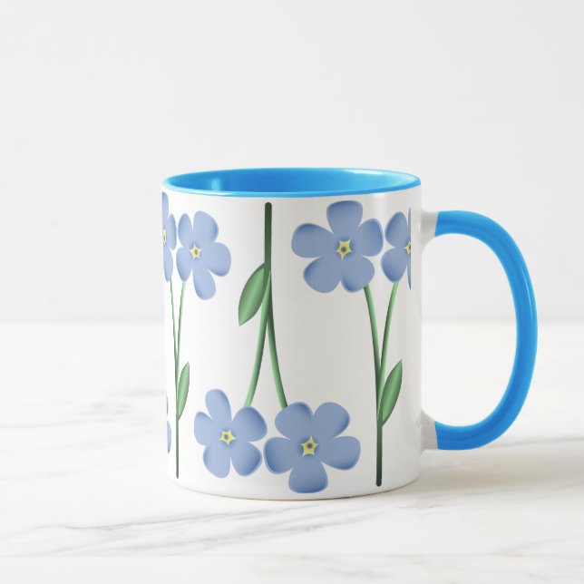 Wechselnde blaue Blumen Tasse (Rechts)