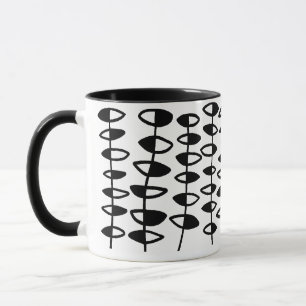 Wechselnde Leaf Abstrakt - Schwarz auf Weiß Tasse
