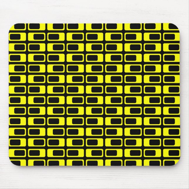 Wechselnde Rechtecke (Gelb mit Schwarz) Mousepad (Vorne)
