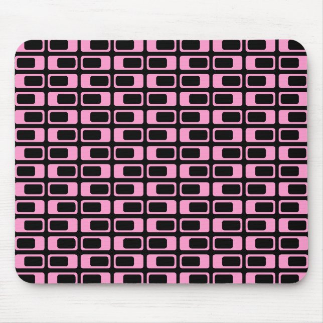 Wechselnde Rechtecke (rosa mit schwarz) Mousepad (Vorne)