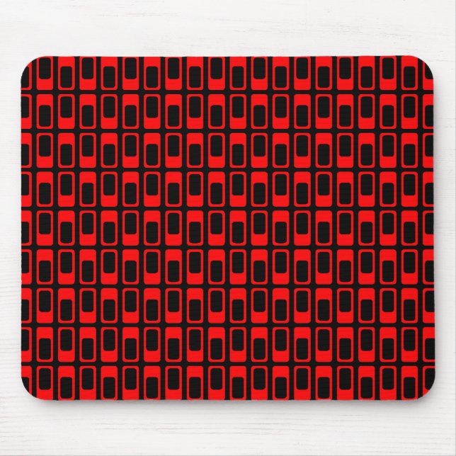 Wechselnde Rechtecke (rot mit schwarz) Mousepad (Vorne)