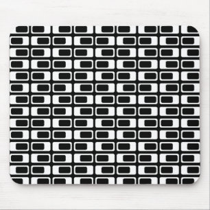 Wechselnde Rechtecke (weiß mit schwarz) Mousepad