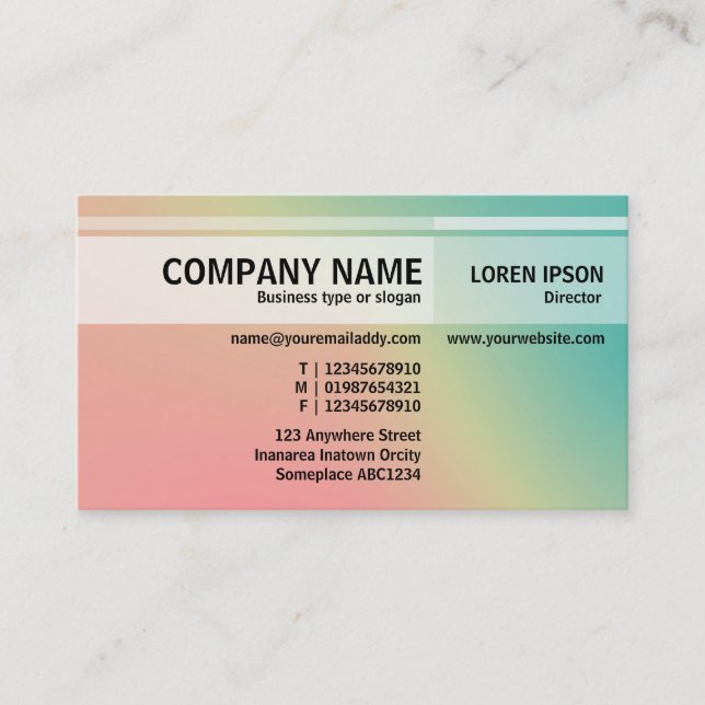 Wechselnde Töne - weiche Farbverläufe - Visitenkar Visitenkarte (Vorderseite)