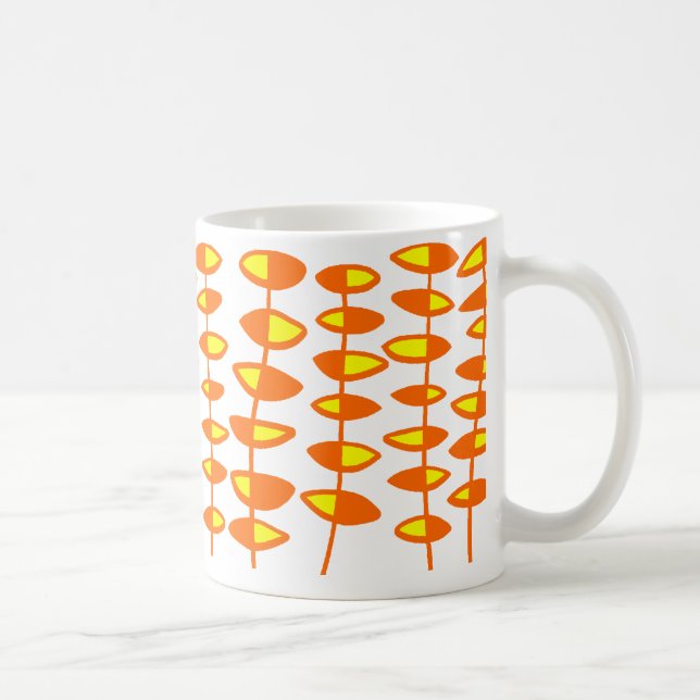 Wechselnder Leaf Abstrakt - orange und gelb Tasse (Rechts)
