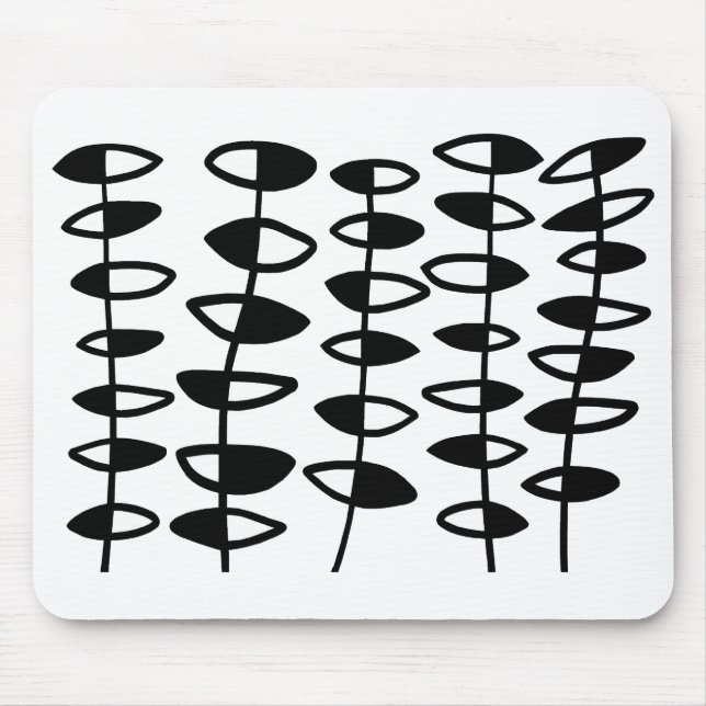 Wechselndes Blätter abstrakt - Schwarzweiss Mousepad (Vorne)