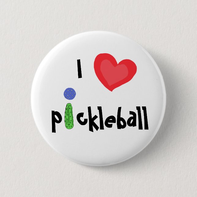 WECHSELSTROM, I Liebe Pickleball Knopf Button (Vorderseite)