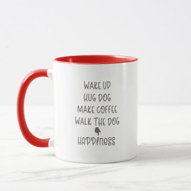Weck auf, Hug Hund... Fröhliche Tasse (Links)