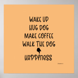 Weck auf, Hug Hund... Happy Liebe Grafisches Poste Poster