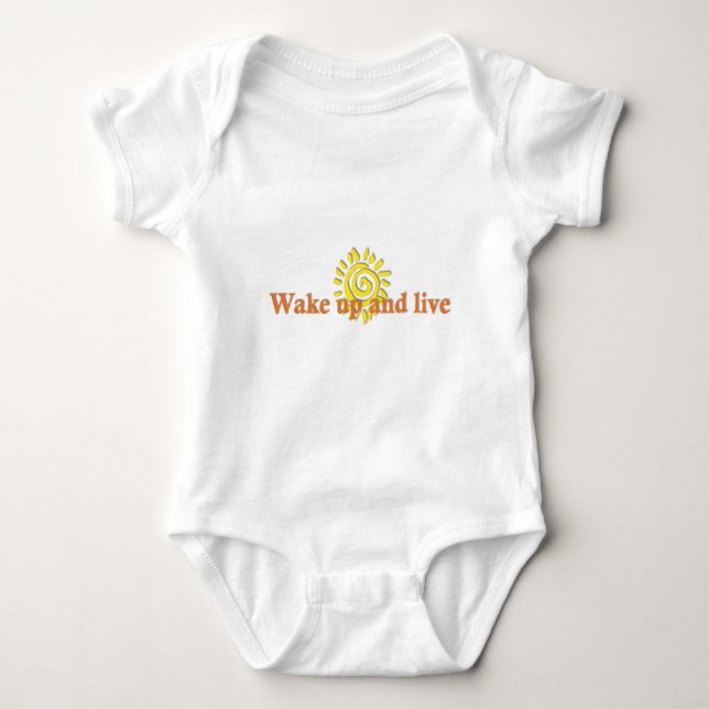 Weck auf und lebe baby strampler (Vorderseite)