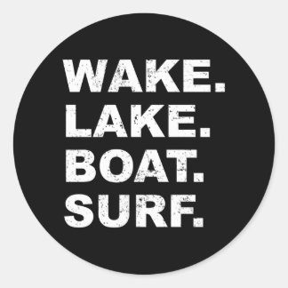 Weck Lake Boat Surf Wakesurf Surfer Runder Aufkleber