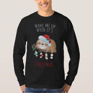 Weck mir auf, wenn es Weihnachten Niedlicher Snow  T-Shirt