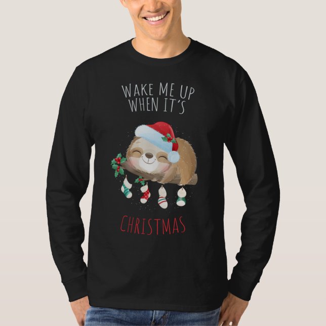 Weck mir auf, wenn es Weihnachten Niedlicher Snow  T-Shirt (Vorderseite)