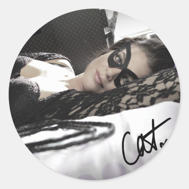 Weck mit Katzenaufkleber Runder Aufkleber (Vorderseite)