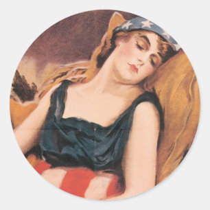 Weck nach Amerika Runder Aufkleber