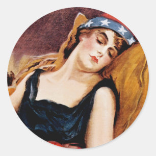 Weck nach Amerika Runder Aufkleber