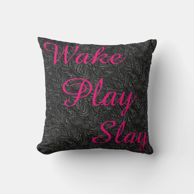 Weck Play Slay White Black and Pink REVERSABLE Kissen (Vorderseite)