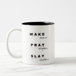 WECK (Psalm 143:8), PRAY (Philippinen). 4:6), SLAG Zweifarbige Tasse