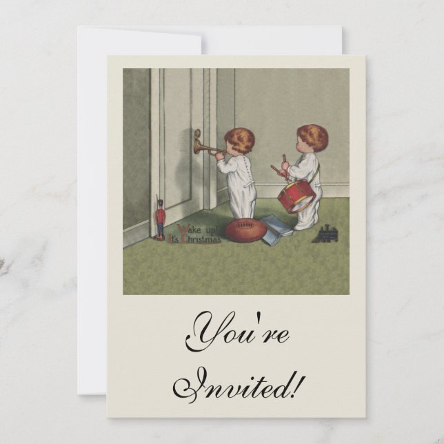 Weck seine niedliche Weihnachtsbilder Einladung (Vorderseite)