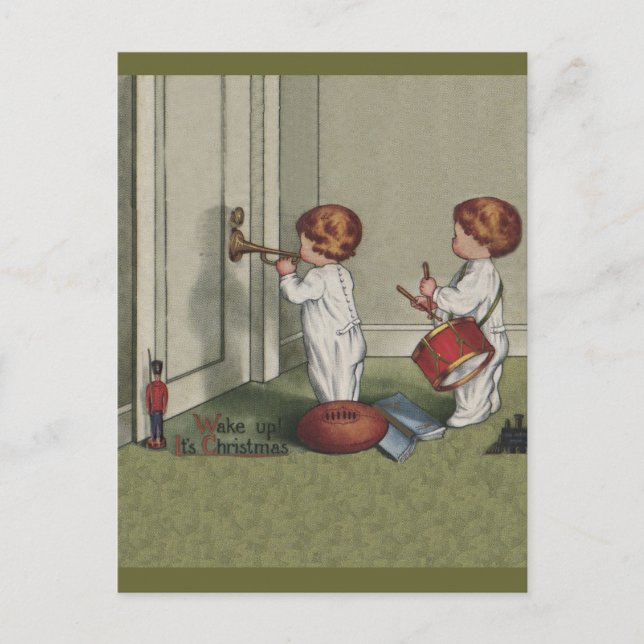 Weck seine niedliche Weihnachtsbilder Feiertagspostkarte (Vorderseite)